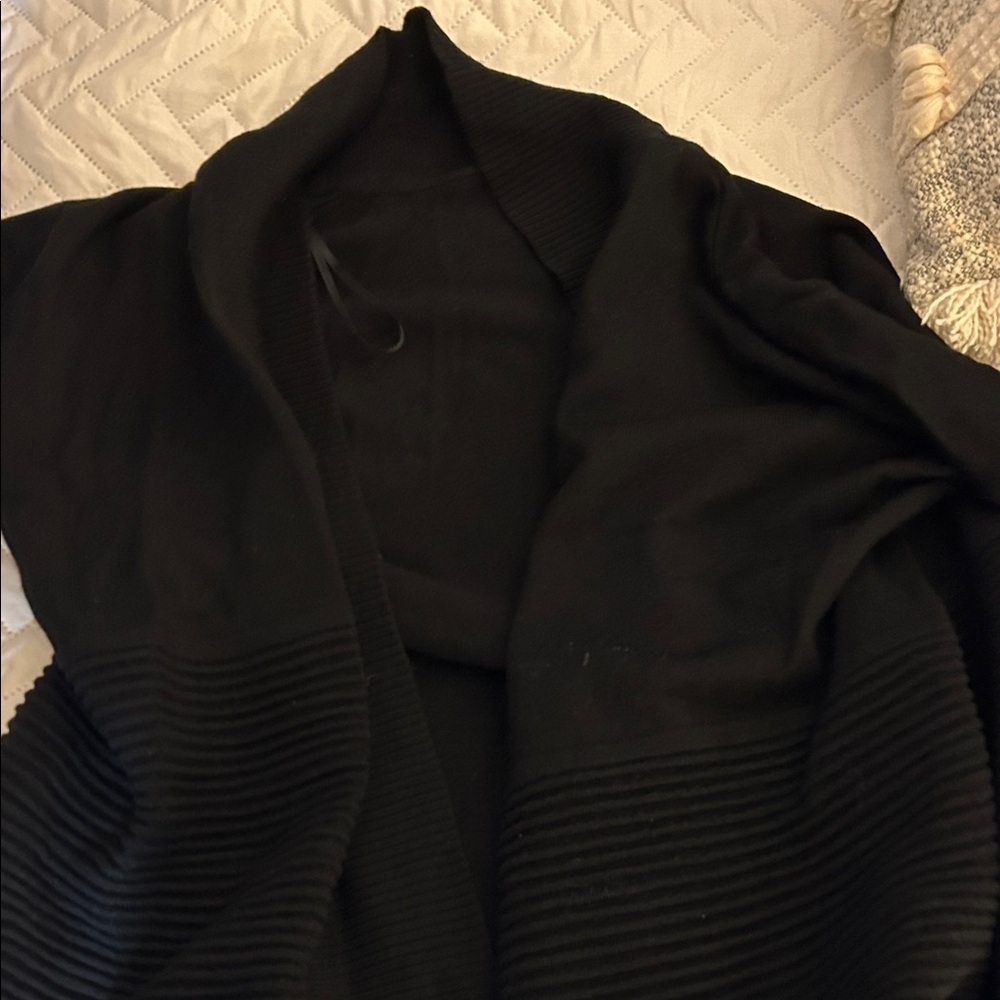 Lululemon Sit In Lotus Wrap ll - Black Open Front Cardigan